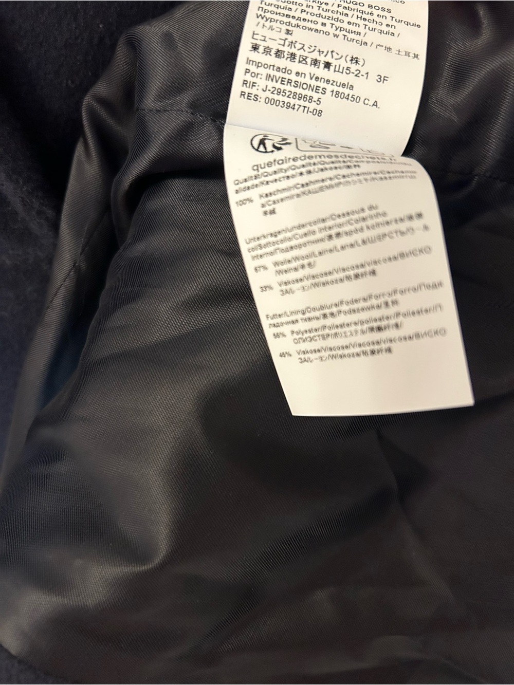 Boss Callafy Cashmere Coat in Dark Blue Size 4 - Picture 10 of 13